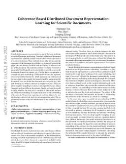 Coherence-Based Distributed Document Representation Learning for
  Scientific Documents