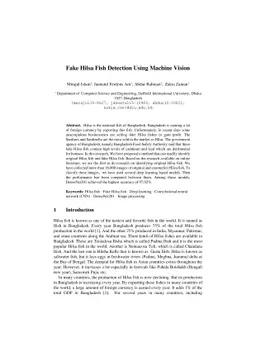 Fake Hilsa Fish Detection Using Machine Vision