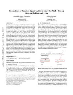 Extraction of Product Specifications from the Web -- Going Beyond Tables
  and Lists