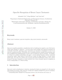Open-Set Recognition of Breast Cancer Treatments