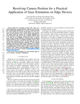 Resolving Camera Position for a Practical Application of Gaze Estimation
  on Edge Devices