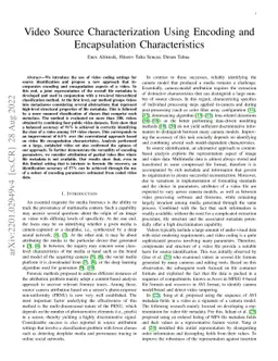 Video Source Characterization Using Encoding and Encapsulation
  Characteristics
