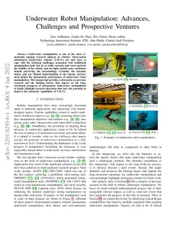 Underwater Robot Manipulation: Advances, Challenges and Prospective
  Ventures