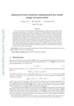 Enhanced total variation minimization for stable image reconstruction