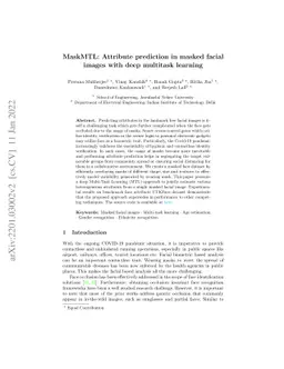 MaskMTL: Attribute prediction in masked facial images with deep
  multitask learning