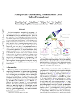 Self-Supervised Feature Learning from Partial Point Clouds via Pose
  Disentanglement