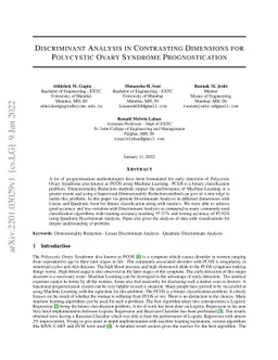 Discriminant Analysis in Contrasting Dimensions for Polycystic Ovary
  Syndrome Prognostication