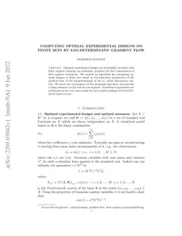 Computing optimal experimental designs on finite sets by log-determinant
  gradient flow