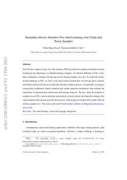 Semantics-driven Attentive Few-shot Learning over Clean and Noisy
  Samples