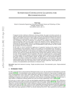 Supervised Contrastive Learning for Recommendation