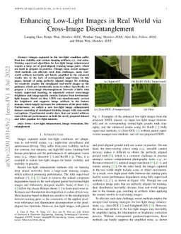 Enhancing Low-Light Images in Real World via Cross-Image Disentanglement