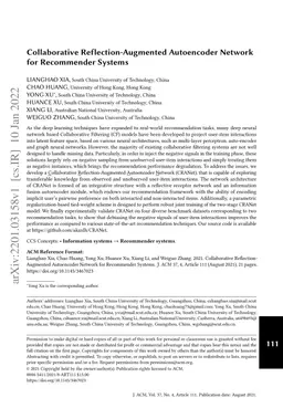 Collaborative Reflection-Augmented Autoencoder Network for Recommender
  Systems