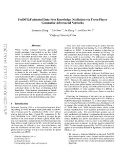 FedDTG:Federated Data-Free Knowledge Distillation via Three-Player Generative Adversarial Networks