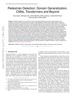 Pedestrian Detection: Domain Generalization, CNNs, Transformers and
  Beyond