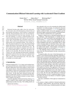 Communication-Efficient Federated Learning with Accelerated Client
  Gradient
