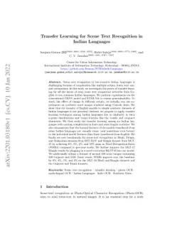 Transfer Learning for Scene Text Recognition in Indian Languages