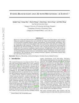 Fusing Blockchain and AI with Metaverse: A Survey