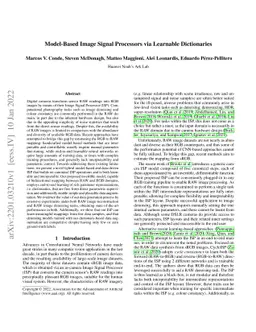 Model-Based Image Signal Processors via Learnable Dictionaries