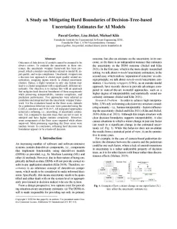A Study on Mitigating Hard Boundaries of Decision-Tree-based Uncertainty
  Estimates for AI Models