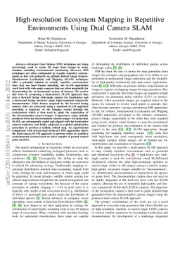 High-resolution Ecosystem Mapping in Repetitive Environments Using Dual
  Camera SLAM