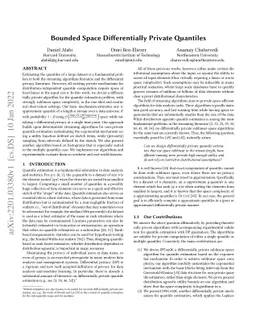 Bounded Space Differentially Private Quantiles