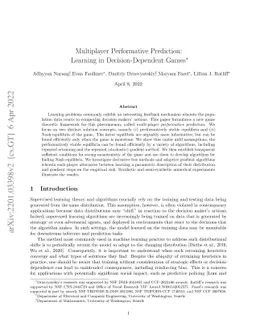 Multiplayer Performative Prediction: Learning in Decision-Dependent
  Games