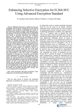 Enhancing Selective Encryption for H.264/AVC Using Advanced Encryption
  Standard