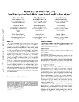 Watch Less and Uncover More: Could Navigation Tools Help Users Search
  and Explore Videos?