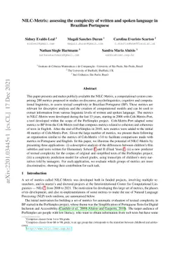 NILC-Metrix: assessing the complexity of written and spoken language in
  Brazilian Portuguese