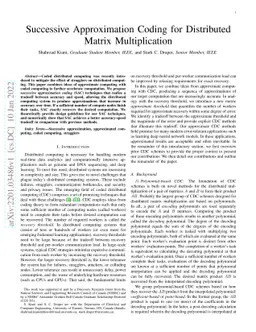 Successive Approximation Coding for Distributed Matrix Multiplication