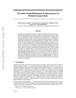 Towards Group Robustness in the presence of Partial Group Labels