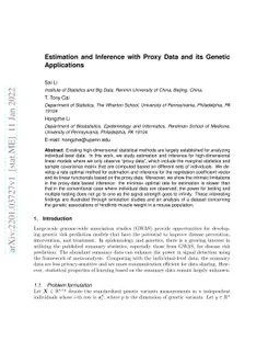 Estimation and Inference with Proxy Data and its Genetic Applications