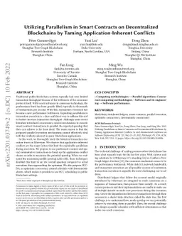 Utilizing Parallelism in Smart Contracts on Decentralized Blockchains by
  Taming Application-Inherent Conflicts