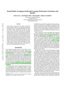 Partial Model Averaging in Federated Learning: Performance Guarantees
  and Benefits