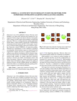 COROLLA: An Efficient Multi-Modality Fusion Framework with Supervised
  Contrastive Learning for Glaucoma Grading