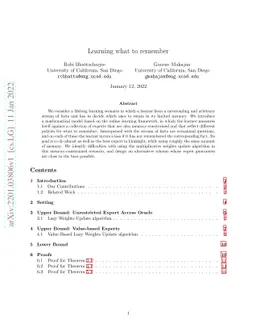 Learning what to remember