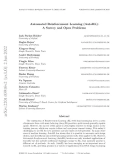 Automated Reinforcement Learning (AutoRL): A Survey and Open Problems