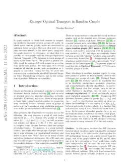 Entropic Optimal Transport in Random Graphs