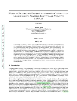 Feature Extraction Framework based on Contrastive Learning with Adaptive
  Positive and Negative Samples