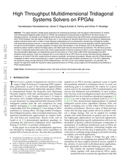 High Throughput Multidimensional Tridiagonal Systems Solvers on FPGAs