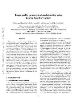 Image quality measurements and denoising using Fourier Ring Correlations