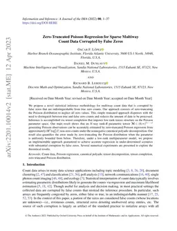 Zero-Truncated Poisson Regression for Sparse Multiway Count Data
  Corrupted by False Zeros