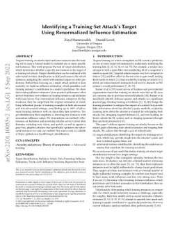 Identifying a Training-Set Attack's Target Using Renormalized Influence
  Estimation