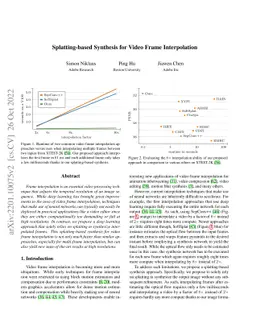 Splatting-based Synthesis for Video Frame Interpolation