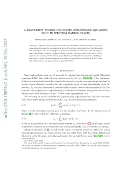 A Regularity Theory for Static Schrödinger Equations on $\mathbb{R}^d$
  in Spectral Barron Spaces