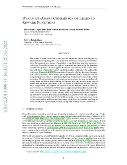 Dynamics-Aware Comparison of Learned Reward Functions