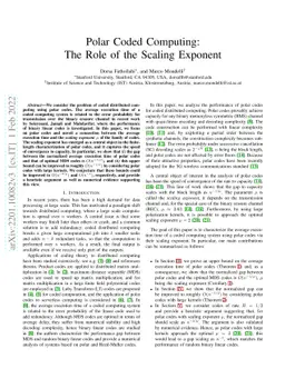 Polar Coded Computing: The Role of the Scaling Exponent