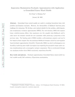 Imputation Maximization Stochastic Approximation with Application to
  Generalized Linear Mixed Models