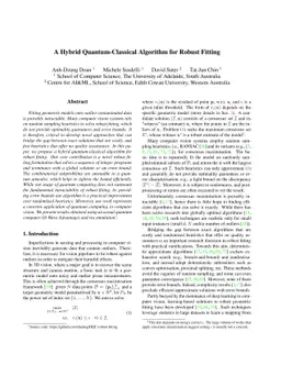A Hybrid Quantum-Classical Algorithm for Robust Fitting