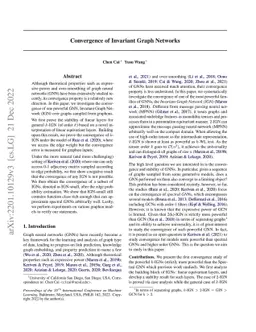 Convergence of Invariant Graph Networks